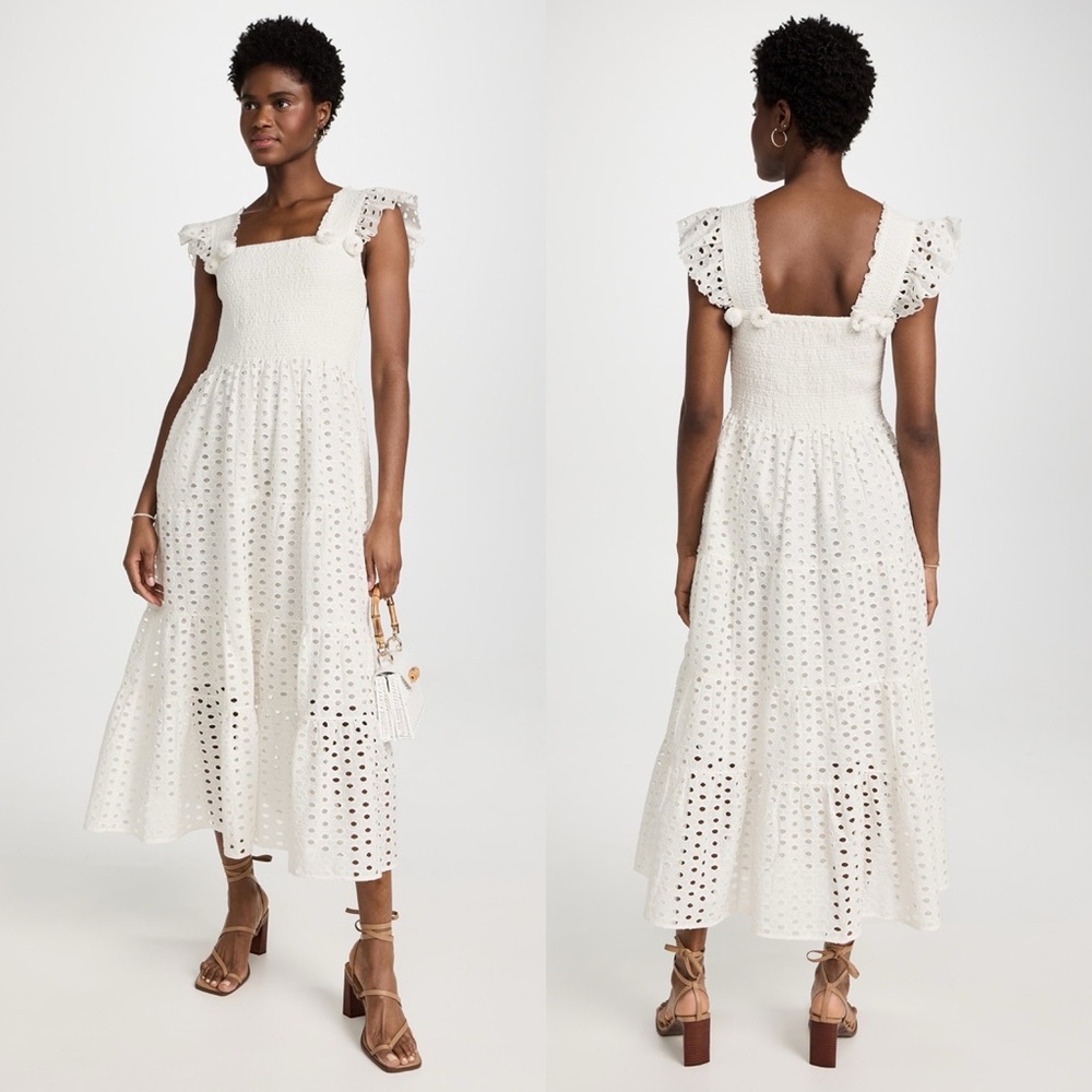 Figue Madi Embroidered Eyelet Midi Dress Ivory Cotton Size XS Shopbop Tuckernuck